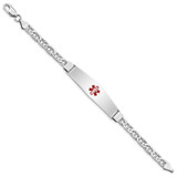 Sterling Silver Rhodium-plated Medical ID Anchor Link Bracelet - XS-D3054FFB-4729