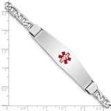 Sterling Silver Rhodium-plated Medical ID Anchor Link Bracelet - XS-D3054FFB-4729