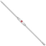 Sterling Silver Rhodium-plated Medical ID Anchor Link Bracelet - XS-FAF67DA5-5798