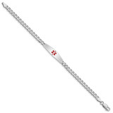 Sterling Silver Rhodium-plated Medical ID Bracelet w/Curb Link - XS-FB0B88EF-4894