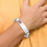 Sterling Silver Rhodium-plated Medical ID Curb Link Bracelet - XS-20C39155-5943