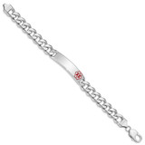 Sterling Silver Rhodium-plated Medical ID Curb Link Bracelet - XS-5E150B75-1637