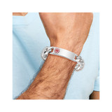 Sterling Silver Rhodium-plated Medical ID Curb Link Bracelet - XS-68FBFADD-9082