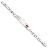 Sterling Silver Rhodium-plated Medical ID Curb Link Bracelet - XS-71A3FFC4-3049