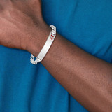 Sterling Silver Rhodium-plated Medical ID Curb Link Bracelet - XS-CB28CFFD-1339