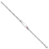 Sterling Silver Rhodium-plated Medical ID Figaro Link Bracelet - XS-5FB265E2-1070