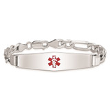 Sterling Silver Rhodium-plated Medical ID Figaro Link Bracelet - XS-66FDF034-3563