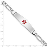 Sterling Silver Rhodium-plated Medical ID Figaro Link Bracelet - XS-66FDF034-3563