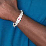 Sterling Silver Rhodium-plated Medical ID Figaro Link Bracelet - XS-66FDF034-3563