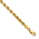 14K 7 inch 3.75mm Diamond-cut Rope with Lobster Clasp Chain