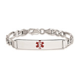 Sterling Silver Rhodium-plated Medical ID Figaro Link Bracelet - XS-A233CE2F-4306