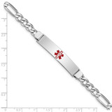 Sterling Silver Rhodium-plated Medical ID Figaro Link Bracelet - XS-C5AABE15-8038