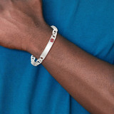 Sterling Silver Rhodium-plated Medical ID Figaro Link Bracelet - XS-C5AABE15-8038
