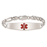 Sterling Silver Rhodium-plated Medical ID Figaro Link Bracelet - XS-DCF27ABD-1351