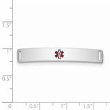 Sterling Silver Rhodium-plated Medical ID Plate - XS-6BD644CF-5068