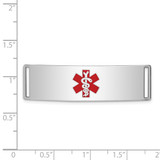 Sterling Silver Rhodium-plated Medical ID Plate - XS-BAFB62CD-8546