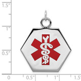 Sterling Silver Rhodium-plated Medical Jewelry Pendant - XS-3A356A18-7848