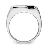 Sterling Silver Rhodium-plated Men's CZ and Onyx Ring - QR-89672436-5997
