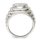 Sterling Silver Rhodium-plated Men's CZ Cluster Ring - QR-77D5CF73-5519