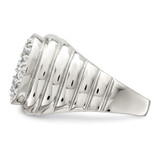Sterling Silver Rhodium-plated Men's CZ Cluster Ring - QR-7AA2EBEE-8860