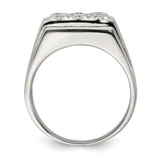 Sterling Silver Rhodium-plated Men's CZ Ring - QR-076B280C-7167