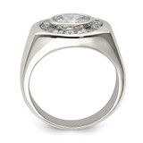 Sterling Silver Rhodium-plated Men's CZ Ring - QR-12024EF7-3891