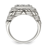 Sterling Silver Rhodium-plated Men's CZ Ring - QR-446ECD3F-6652