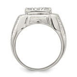Sterling Silver Rhodium-plated Men's CZ Ring - QR-66EA1DC3-1552
