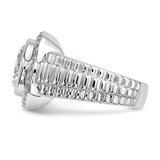 Sterling Silver Rhodium-plated Mens CZ Ring - QR-93ECAAE8-9522