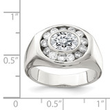 Sterling Silver Rhodium-plated Men's CZ Ring - QR-C49B8D06-8044