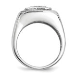 Sterling Silver Rhodium-plated Mens CZ Ring - QR-C6DD8407-7894