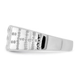 Sterling Silver Rhodium-plated Men's CZ Ring - QR-D526F83A-3717