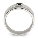 Sterling Silver Rhodium-plated Men's Onyx and White Topaz Ring - QR-8507A656-2846