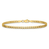 14K 7 inch 3mm Open Concave Curb with Lobster Clasp Bracelet