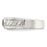 Sterling Silver Rhodium-plated Men's Onyx Ring - QR-9AB414F0-1645