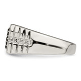 Sterling Silver Rhodium-plated Men's Onyx Ring - QR-9B39245B-3349