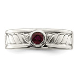Sterling Silver Rhodium-plated Men's Ruby Ring - QR-5AD17FBC-5999