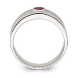 Sterling Silver Rhodium-plated Men's Ruby Ring - QR-79531035-6193