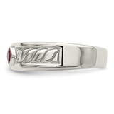 Sterling Silver Rhodium-plated Men's Ruby Ring - QR-79531035-6193