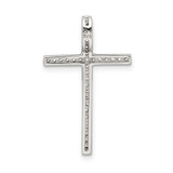 Sterling Silver Rhodium-plated Micro Pave Cross Pendant