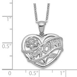 Sterling Silver Rhodium-plated MOM Necklace