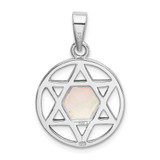 Sterling Silver Rhodium-plated MOP Star of David Pendant