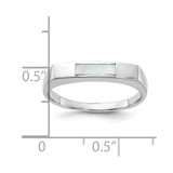 Sterling Silver Rhodium-plated Mother of Pearl Inlay Ring - QR-9AF805C8-5047