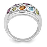 Sterling Silver Rhodium-plated Multi Gemstone Ring - QR-8CCBE348-6636
