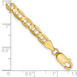 14K 7 inch 4.5mm Concave Anchor with Lobster Clasp Bracelet