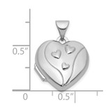 Sterling Silver Rhodium-plated MY LOVE MY LIFE MY FOREVER On Reverse 15mm Heart Locket