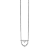 Sterling Silver Rhodium-plated Open Heart CZ 16 inch Necklace