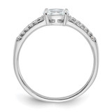 Sterling Silver Rhodium-plated Oval CZ Ring - QR-DA5D74D4-6818
