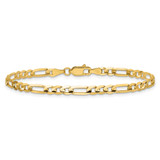 14K 7 inch 4mm Concave Open Figaro with Lobster Clasp Bracelet