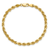 14K 7 inch 4mm Diamond-cut Rope with Lobster Clasp Chain